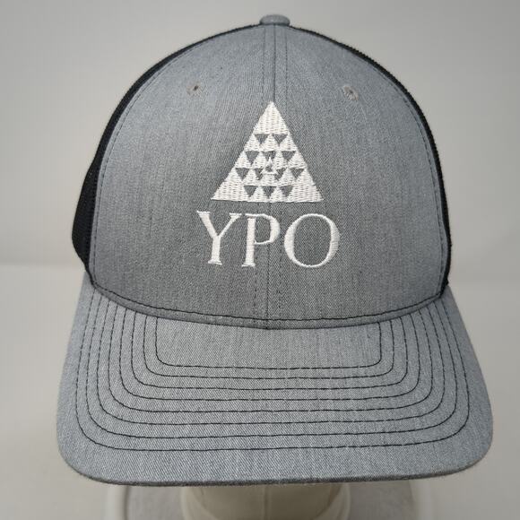 YPO Snapback Trucker Hat Gray One Size Adjustable Embroidered 6 Panel Richardson - Picture 2 of 10